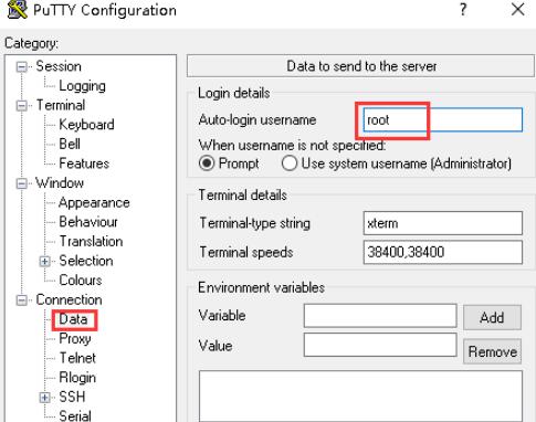 在“Connection”下的“Data”中，如图位置处输入配置了key的用户名，示例为root