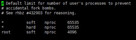 在/etc/security/limits.d/20-nproc.conf文件中添加内容