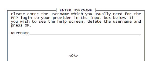 这里输入拨号的账号，但首先要删除默认的username