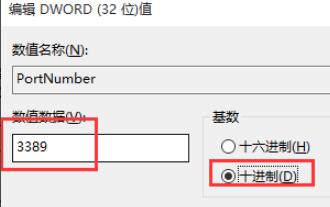 找到PortNumber  ，双击即可修改，修改数据值数据，输入您想要定义的端口，然后按确定