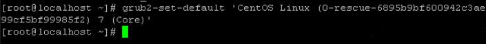 输入grub2-set-default 'CentOS Linux (*******) 7 (Core)'按回车键修改开机时默认使用内核