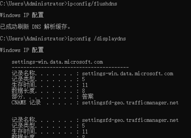 本地hosts文件有手工添加的DNS记录显现