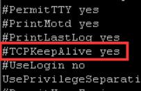 找到 TCPKeepAlive yes把前面的#去掉