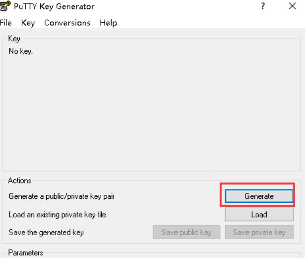 打开puttygen,点击“Generade”