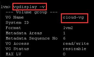 输入vgdisplay -v按回车键查看卷和卷组信息