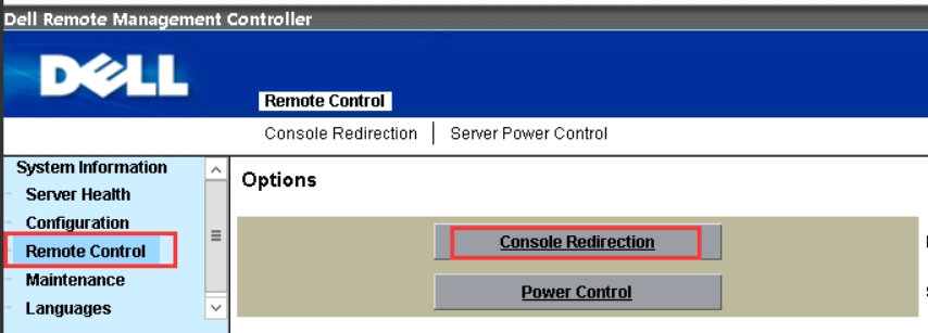 选择点击Remote Control-Console Redirection