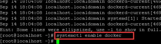 输入“systemctl enable docker”让机器下次开机自己启动服务