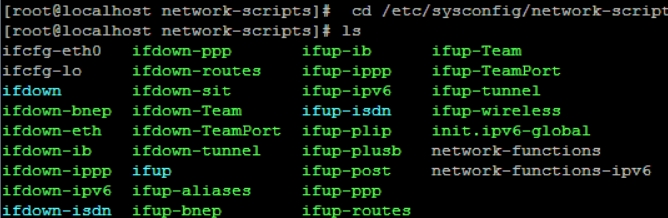 输入命令：cd /etc/sysconfig/network-scripts/ 再输入命令:ls