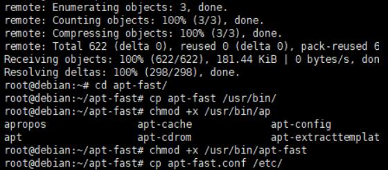 执行cp apt-fast.conf /etc命令