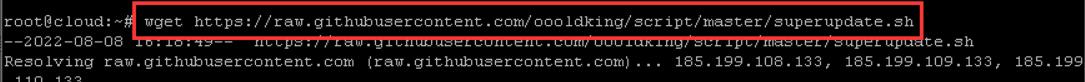 执行wget https://raw.githubusercontent.com/oooldking/script/master/ superupdate.sh命令