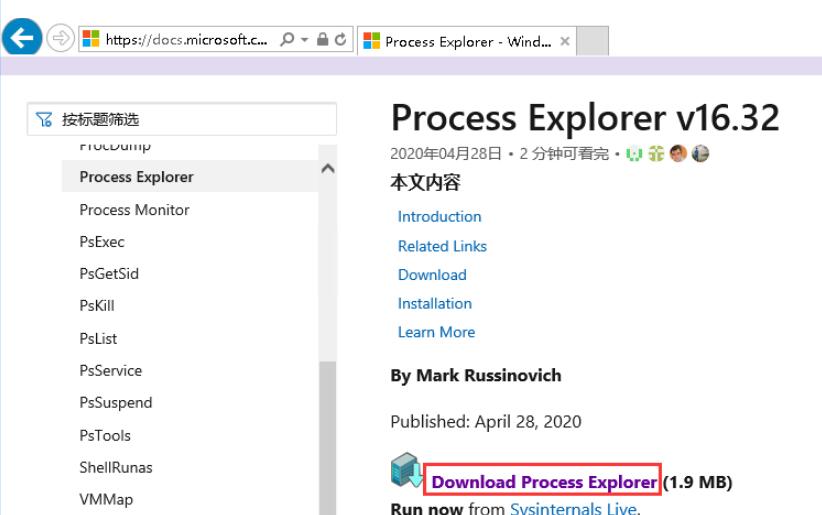 下载Process Explorer