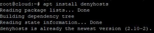 安装denyhosts，等待安装完成